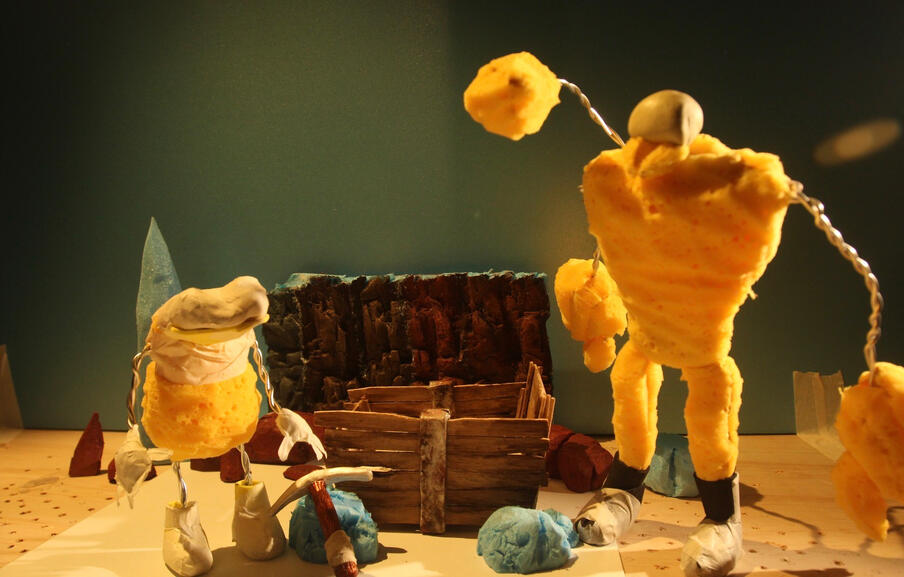 Frog and Scorpion mock puppets